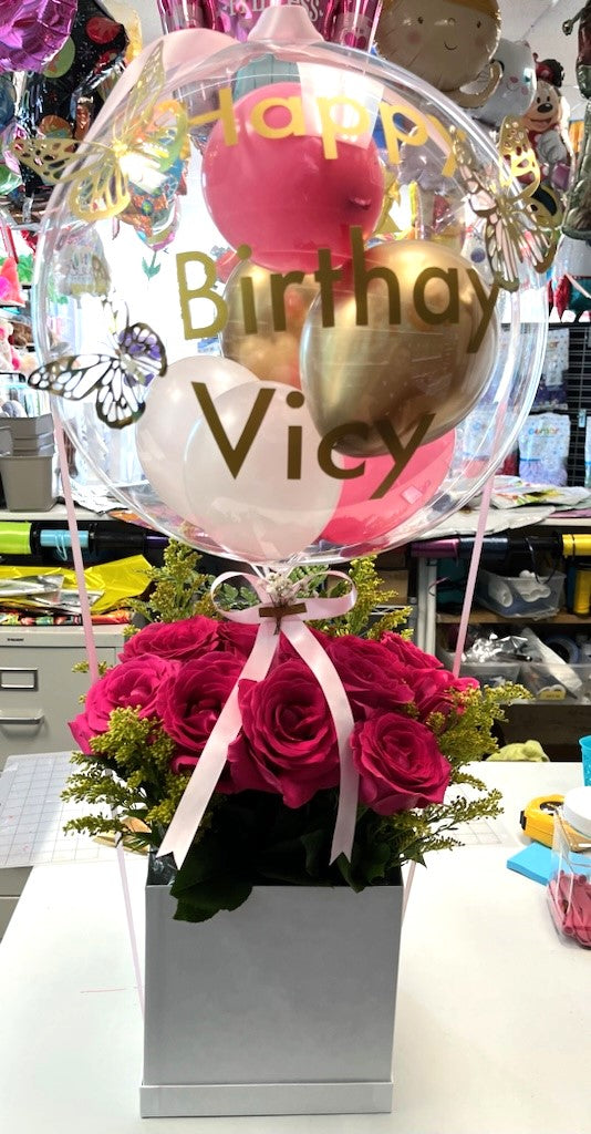Personalized Balloon-Flower arrangement