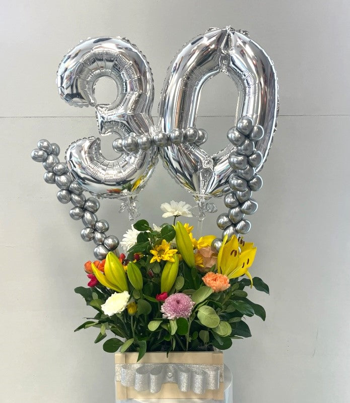 Personalized Balloon-Flower arrangement