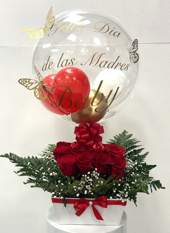 Personalized Balloon-Flower arrangement