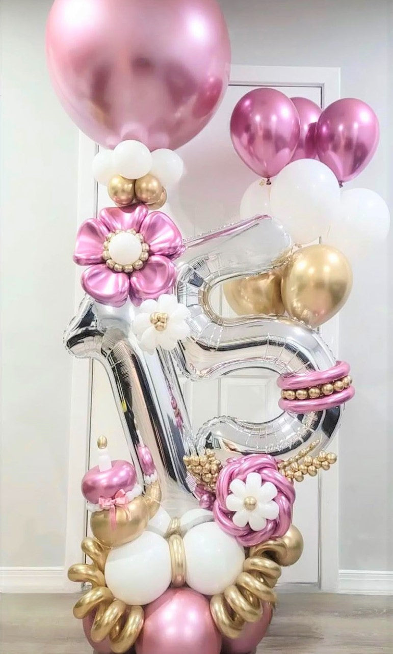 15 Balloon Bouquet (Pink) (It is required to buy 4 days in advance)