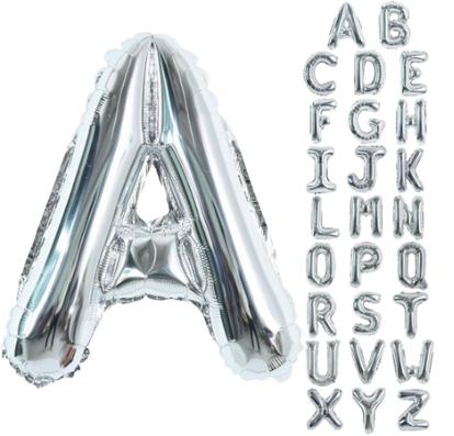 Silver Letter Shape Mylar Balloon