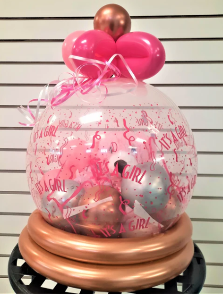 Baby Pink Bear Bubble Balloon - Add Medium Ferrero Chocolate Box+$25.00