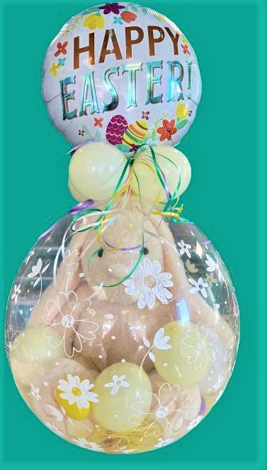 Easter Bunny Stuffed Bubble Balloon (Ivory)