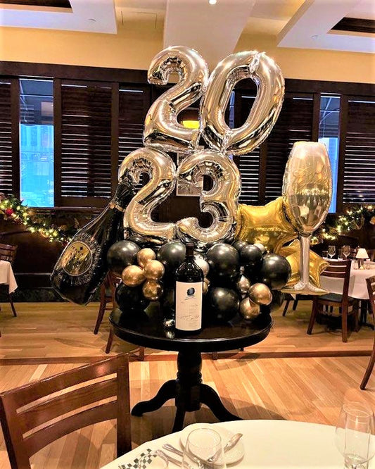 New Year Centerpiece with Champagne Cup Balloon